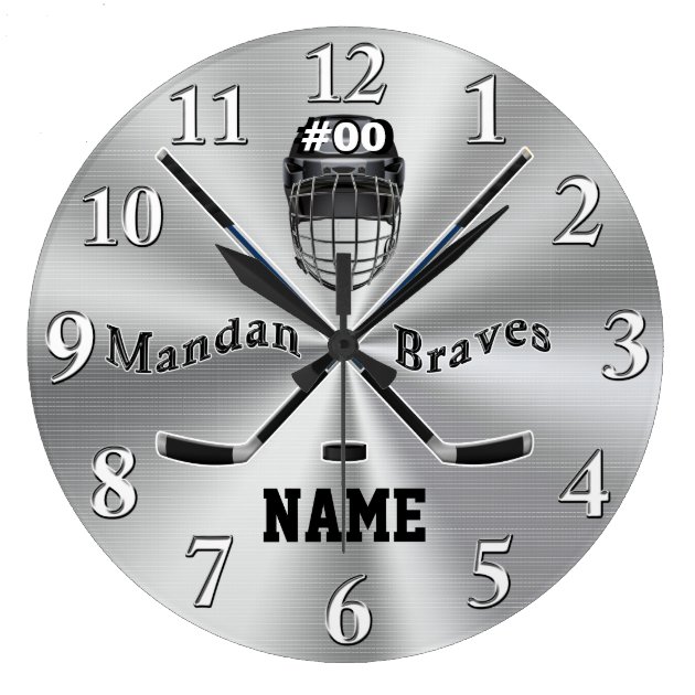 PINK HOCKEY WALL CLOCK TEAM PERSONALIZED PINK GIRLS GIFT DECOR ICE ROLLER 
