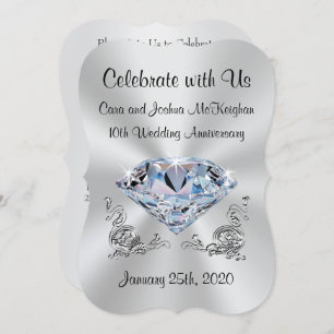 Custom Ordered 10th Wedding Anniversary Invitation