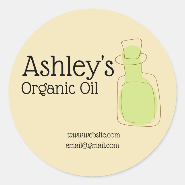 Custom Organic Oil Design Style Classic Round Sticker (Front)