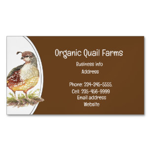 Custom Organic Quail Bird Eggs Farm Animal Busin Business Card Magnet