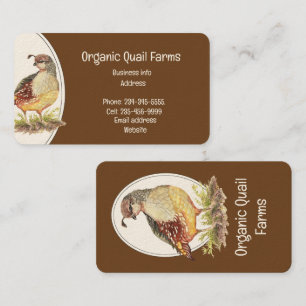 Custom Organic Quail Bird Eggs Farm Animal Business Card