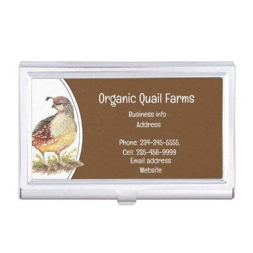 Custom Organic Quail Bird Eggs Farm  Animal   Business Card Case