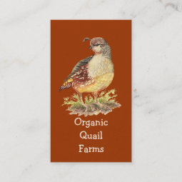 Custom Organic Quail Farm, Animal Business Card | Zazzle