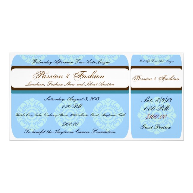 Custom Organization or Business Event Tickets Card (Front)
