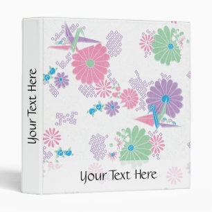Custom Origami Paper Cranes and Flowers Binder