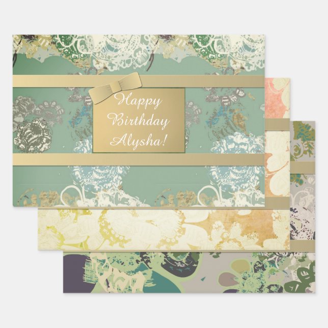 Custom Original Art Floral Wrapping Paper Sheets (Set)