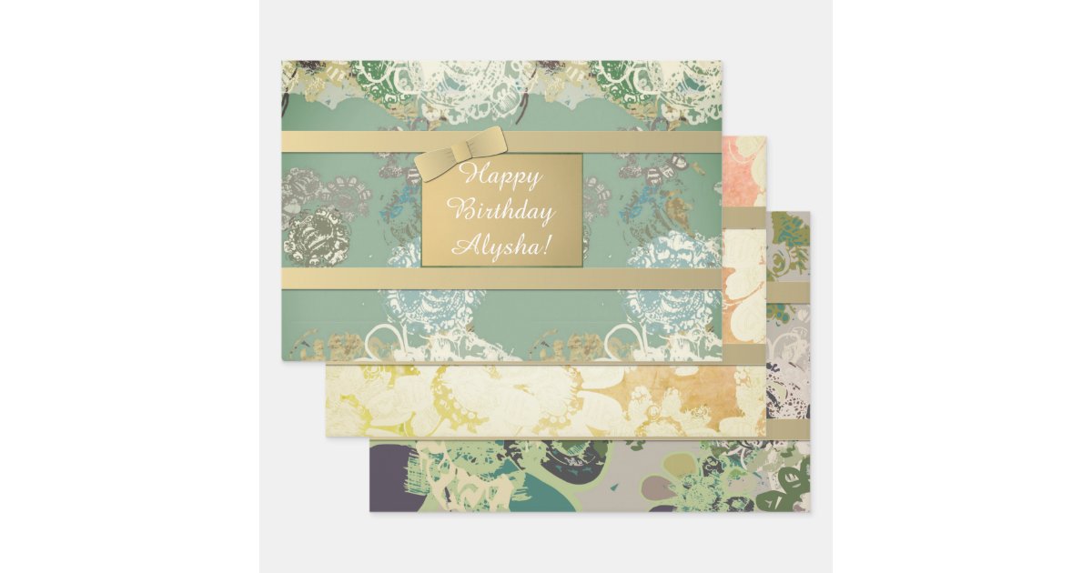 Custom Vintage Floral Wrapping Paper (Personalized)