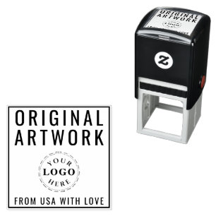 Custom Original Artwork Text Logo Wood Art Self-inking Stamp