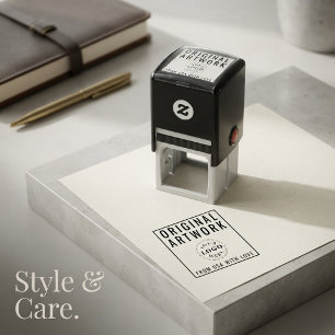 Custom Original Artwork Text Logo Wood Art Self-inking Stamp