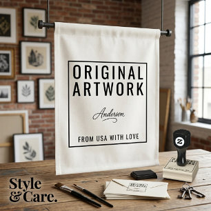 Custom Original Artwork Text Signature Wood Art Rubber Stamp