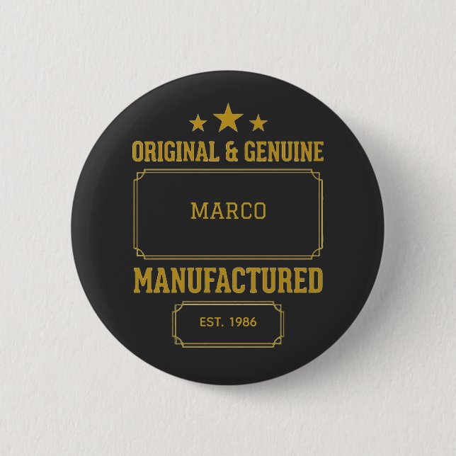 Custom Original & Genuine Birthday Button (Front)
