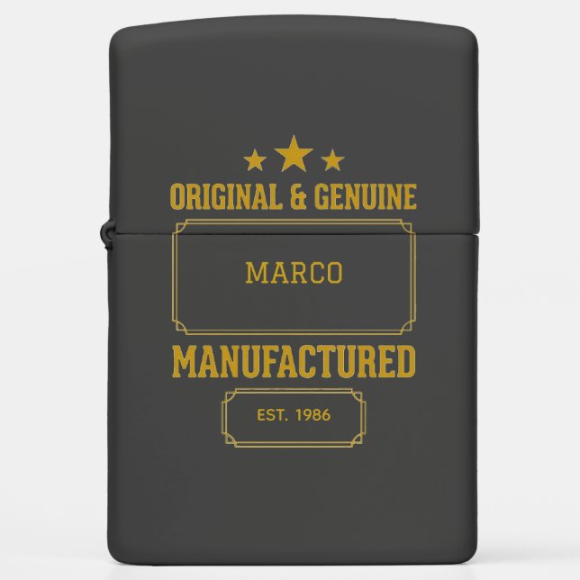 Custom Original & Genuine Birthday Zippo Lighter (Front)