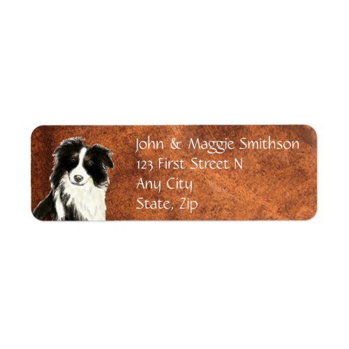 Custom Original Watercolor Border Collie Dog pet Label