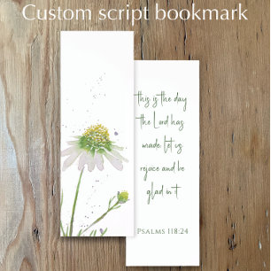 Custom Original Watercolor Flower Bible Verse Bookmarks