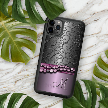 Custom Ornate Antique Faux Silver Swirls Pattern Iphone 13 Case by CaseConceptCreations at Zazzle