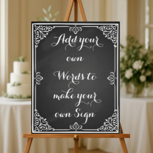 Custom Ornate Chalkboard Sign Wedding party