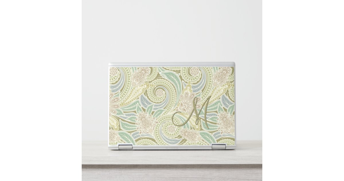 Custom Ornate Chic Pastel Paisley Floral Pattern HP Laptop Skin | Zazzle