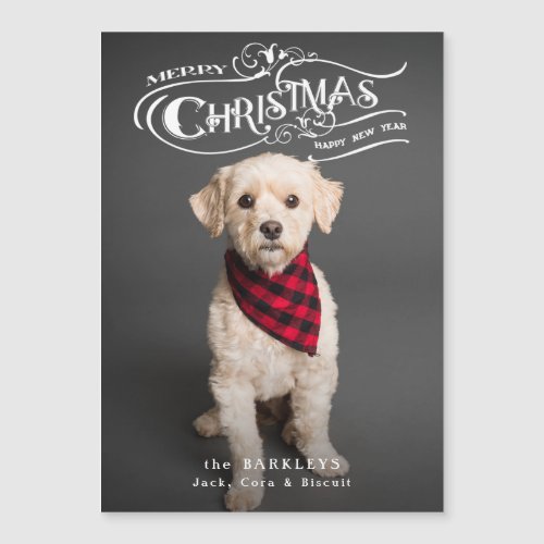 Custom Ornate Christmas Typography Pet Photo