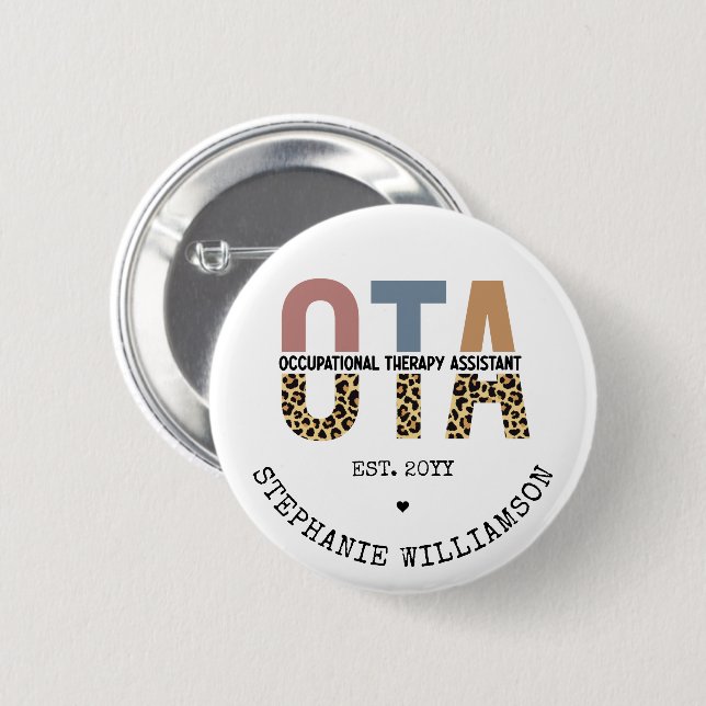 Custom OTA Occupational Therapy Assistant Gifts Button (Front & Back)