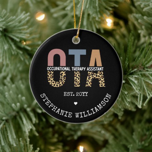 Custom OTA Occupational Therapy Assistant Gifts Ceramic Ornament