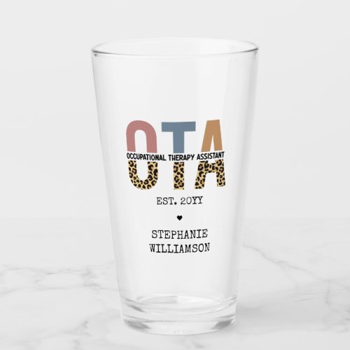 Custom OTA Occupational Therapy Assistant Gifts Glass