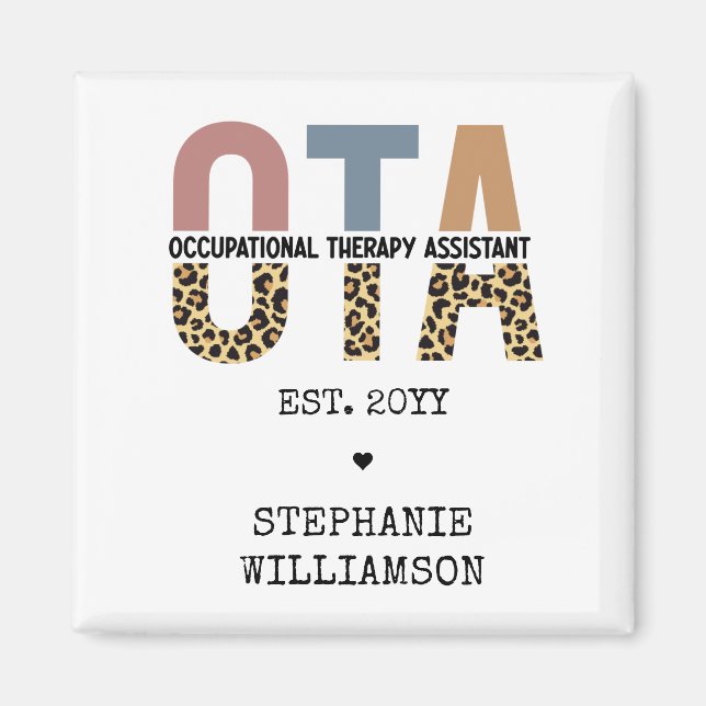 Custom OTA Occupational Therapy Assistant Gifts Magnet (Front)