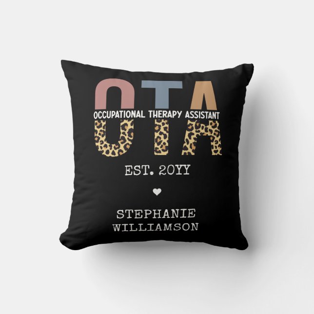 Custom OTA Occupational Therapy Assistant Gifts Throw Pillow (Front)