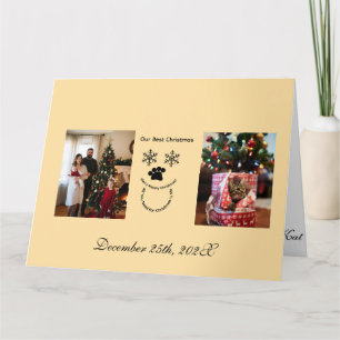 Custom Our Best Christmas ,Cat Photo  Card