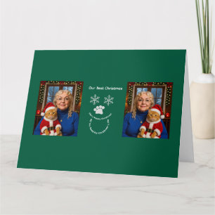 Custom Our Best Christmas ,Cat Photo  Card