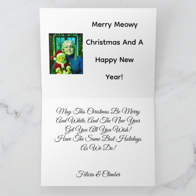Custom Our Best Christmas ,Cat Photo  Card (Inside)