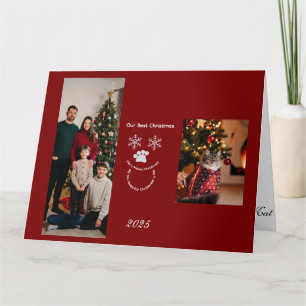 Custom Our Best Christmas ,Cat Photo  Card