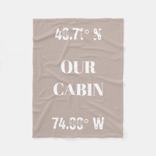 Custom Our Cabin Coordinates Fleece Blanket