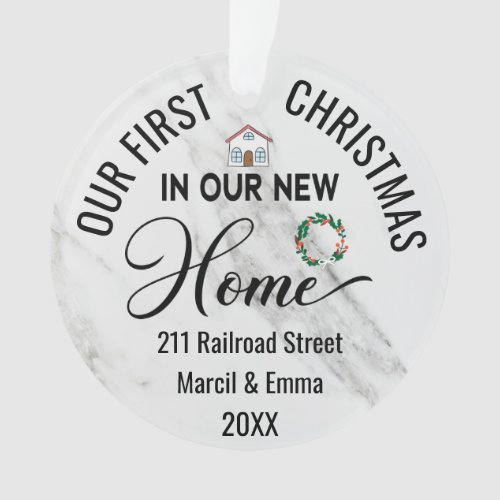 Custom Our First Christmas In Our New Home 2023 Ornament