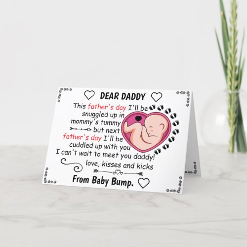 Custom Our First Fathers Day Gift For Daddy to be Holiday Card