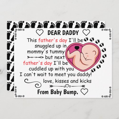 Custom Our First Fathers Day Gift For Daddy to be Holiday Card