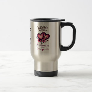 Custom Our First Valentines Day Mr & Mrs Travel Mug