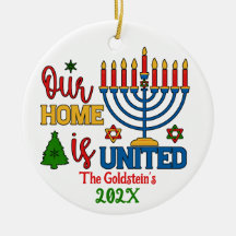 Custom Our Home Is United Happy Hanukkah