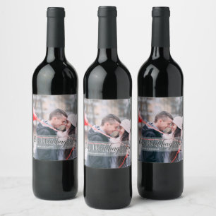 Custom Our Wedding Day Photo Wine Label