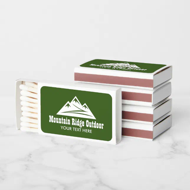 Custom outdoor business mountain ridge logo matchboxes | Zazzle