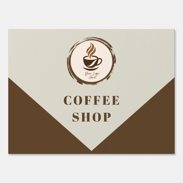 Custom Outdoor Coffee Shop Sign with Logo (Front)