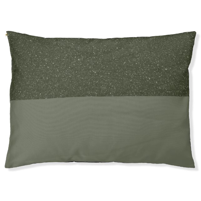 Custom Outdoor Dog Bed – Speckled Top + Moss Base (Front)