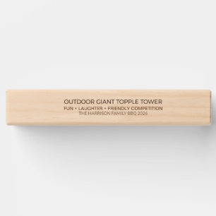 Custom Outdoor Topple Tower Wedding Fun Gift