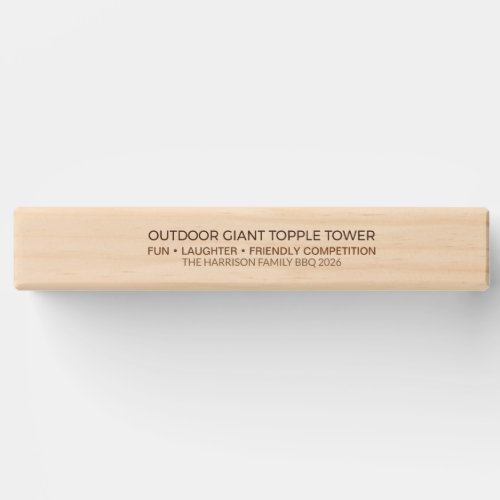 Custom Outdoor Topple Tower | Wedding Fun Gift