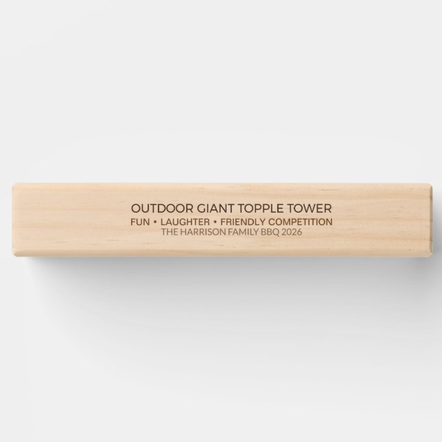 Custom Outdoor Topple Tower | Wedding Fun Gift (Front)