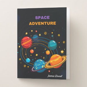 Custom Outer Space Pocket Folder for Kids