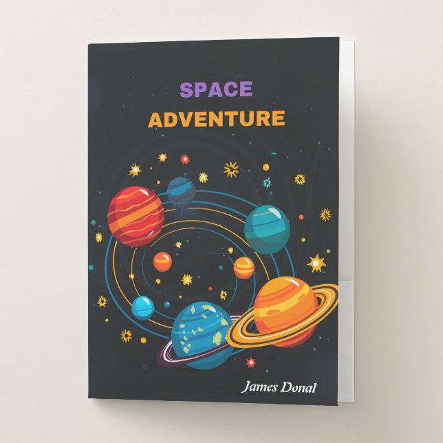 Custom Outer Space Pocket Folder for Kids (Front)