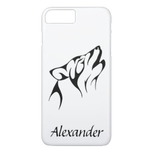 Custom Outline of a Wolf Howling iPhone 8 Plus/7 Plus Case