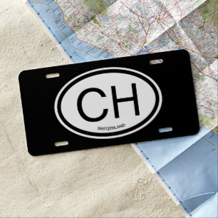 Custom oval country code abbreviation car license plate