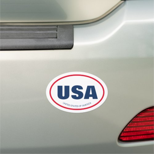 Custom oval country or state abbreviation bumper car magnet