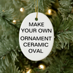 Custom Oval Porcelain Christmas Tree Ornament